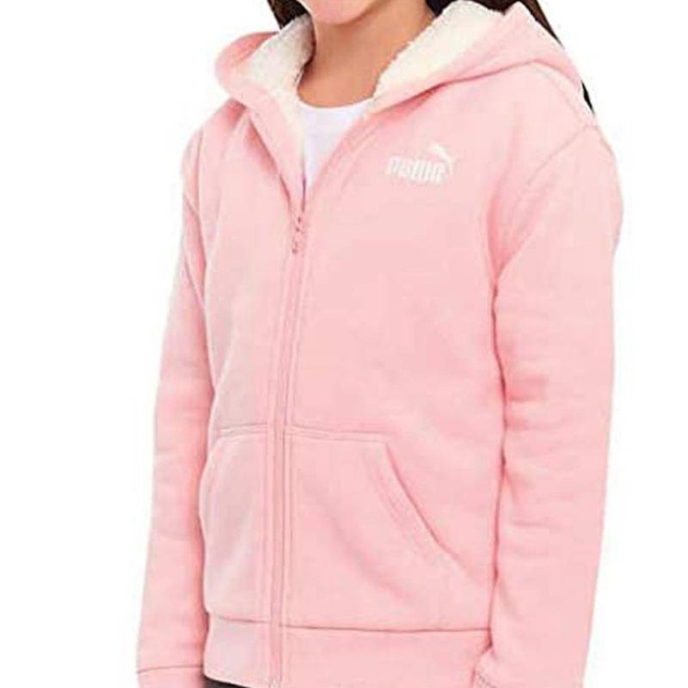 Puma Kids Light Pink Zip-Up Hoodie